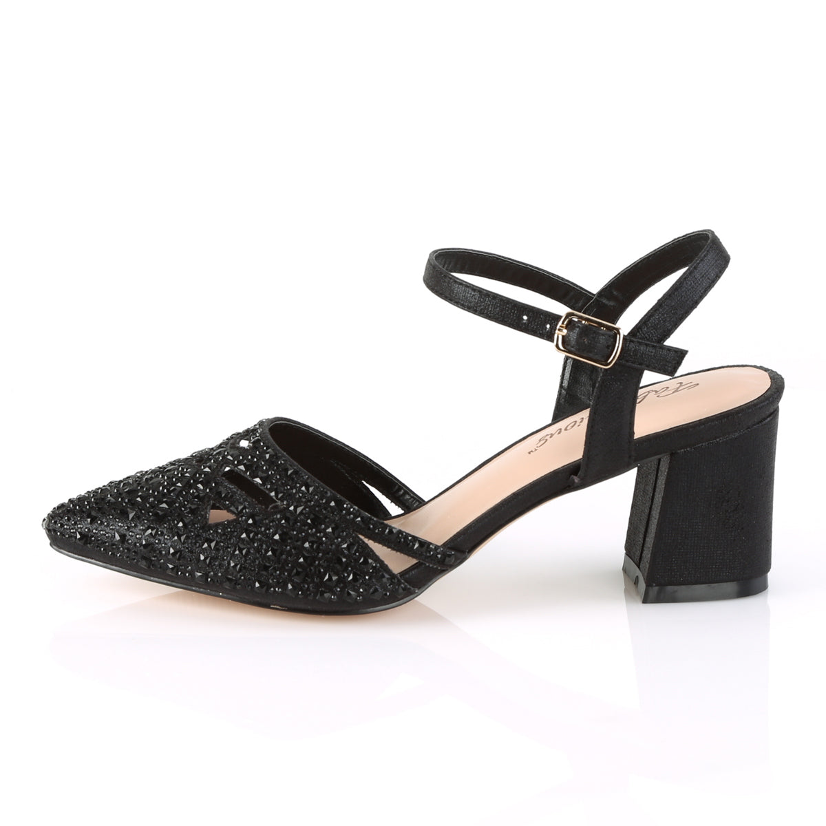 Fabulicious Pompe da donna FAYE-06 tessuto luccicante BLK