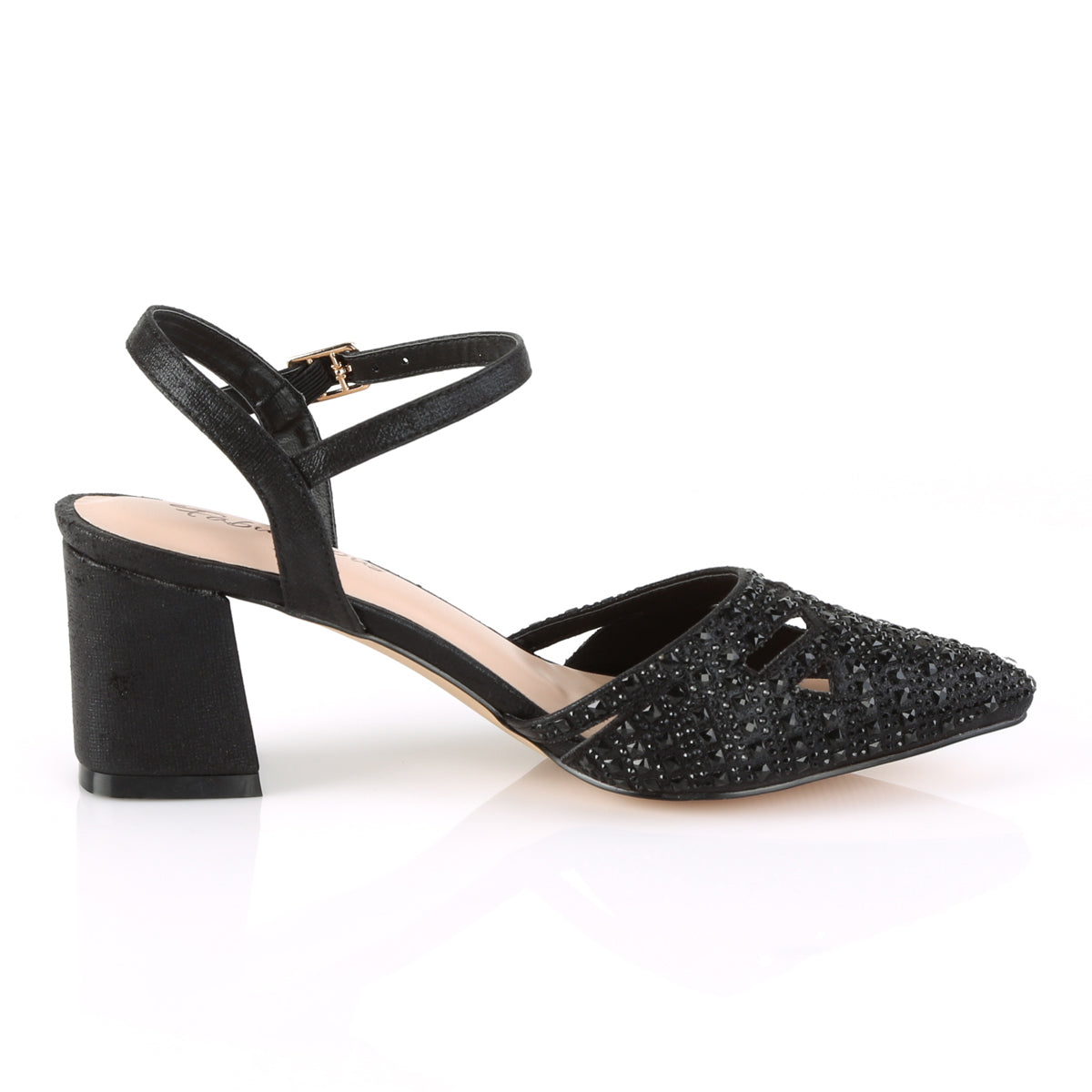 Fabulicious Pompe da donna FAYE-06 tessuto luccicante BLK