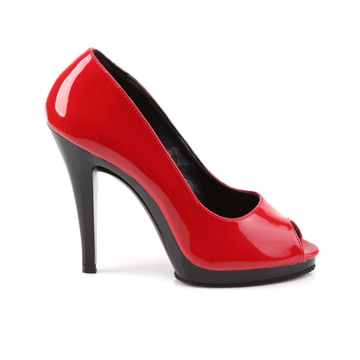 Pleaser Pink Label Womens Pumps FLAIR-474 Red/Blk