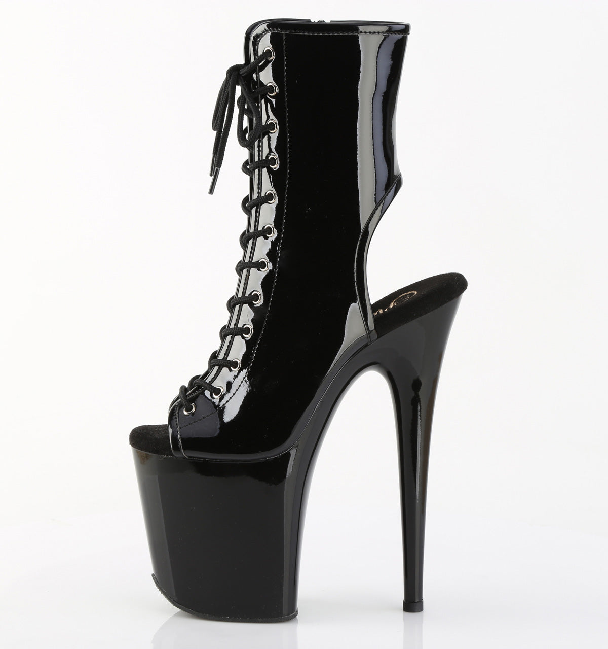 Pleaser Women's Platform Shoes FLAMINGO-1016 Blk Pat/Blk