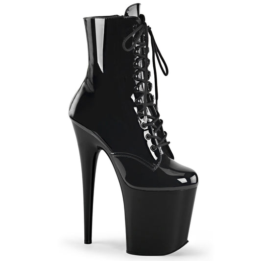 Pleaser Stivaletti da donna FLAMINGO-1020 BLK PAT / BLK