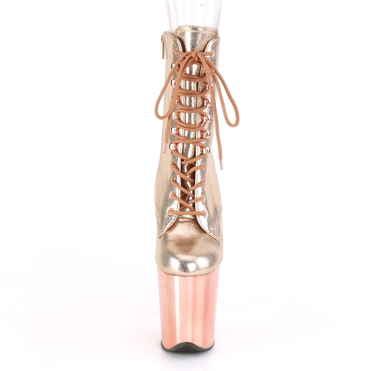 Pleaser Stivaletti da donna FLAMINGO-1020 oro rosa con texture metallico / oro rosa cromato