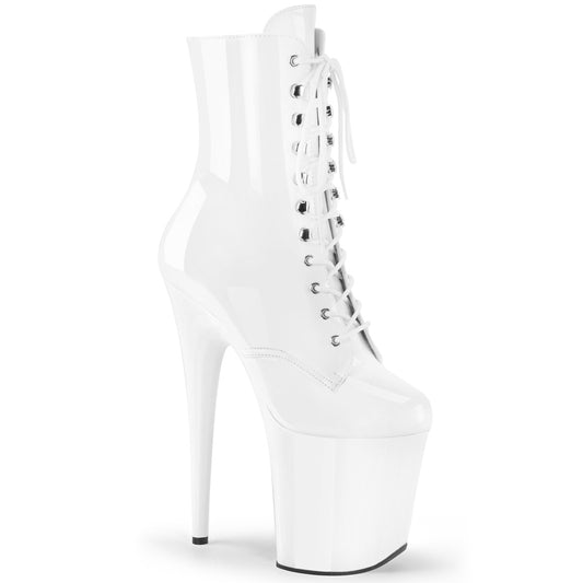 Pleaser Stivaletti da donna FLAMINGO-1020 Wht Pat / Wht