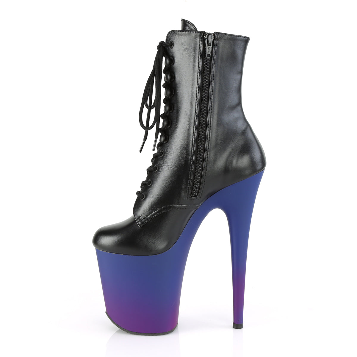 Pleaser Stivaletti da donna FLAMINGO-1020BP BLK in ecopelle / blu-viola ombre