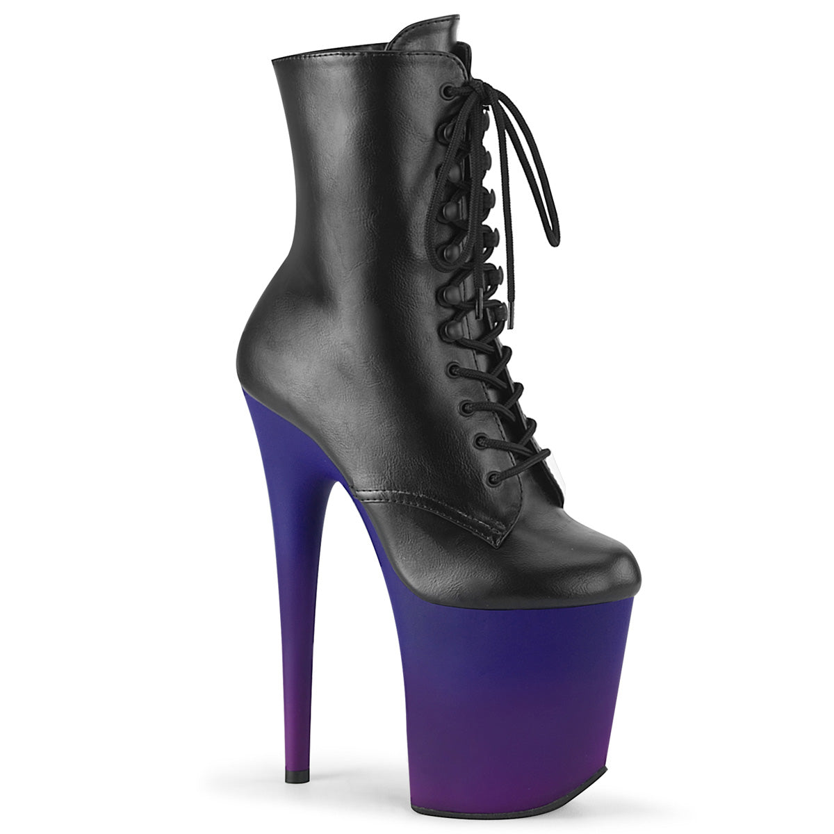 Pleaser Stivaletti da donna FLAMINGO-1020BP BLK in ecopelle / blu-viola ombre