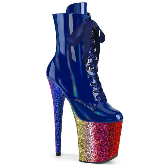 Pleaser   FLAMINGO-1020hg Royal Blue Holo Pat/Rainbow Scintillio