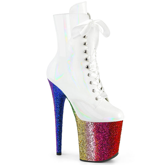 Pleaser   FLAMINGO-1020hg wht holo pat/Rainbow Scintillio