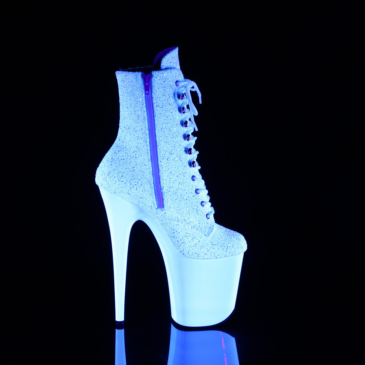 Pleaser FLAMINGO-1020lg neon wht multi glitter/neon wht