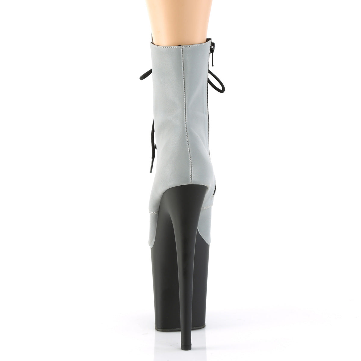 Pleaser Stivaletti da donna FLAMINGO-1020Refl SLV riflettente / BLK opaco