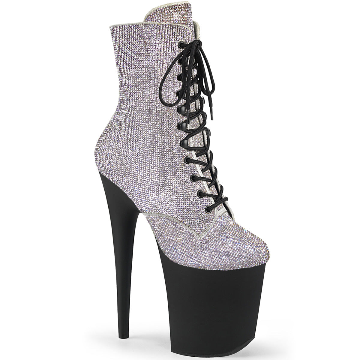 Pleaser Stivaletti FLAMINGO-1020rs slv rs / nero opaco
