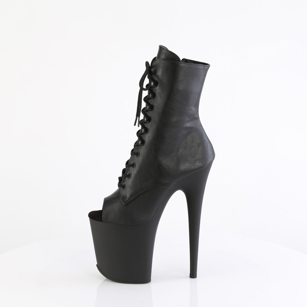 Pleaser Women's Platform Shoes FLAMINGO-1021 Blk Faux Leather/Blk Matte