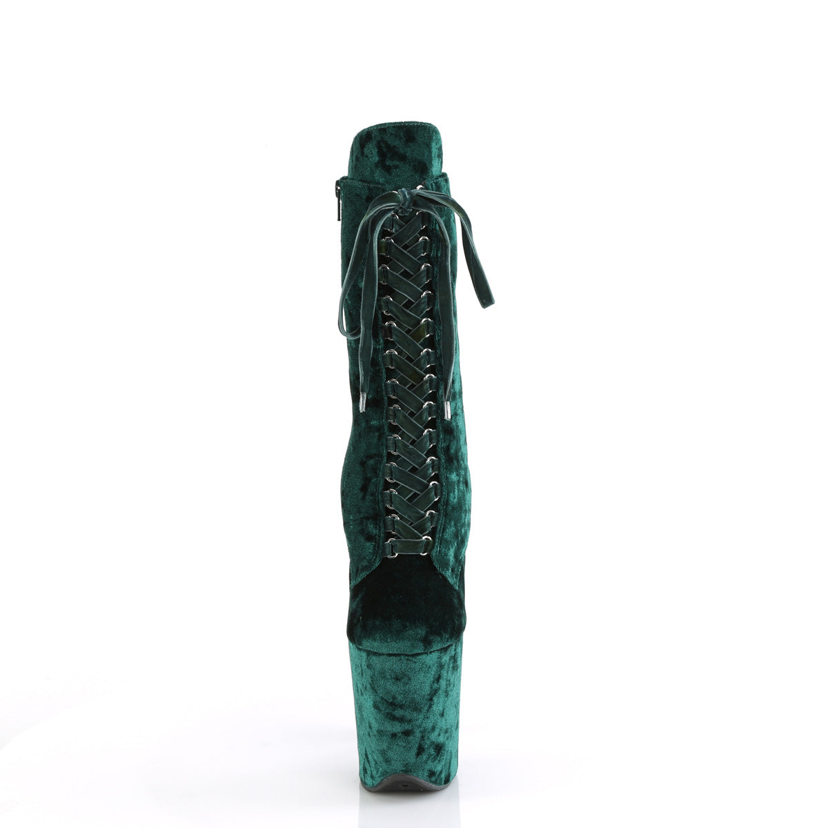Pleaser Ankle Boots FLAMINGO-1045VEL Emerald Green Velvet/Emerald Green Velvet