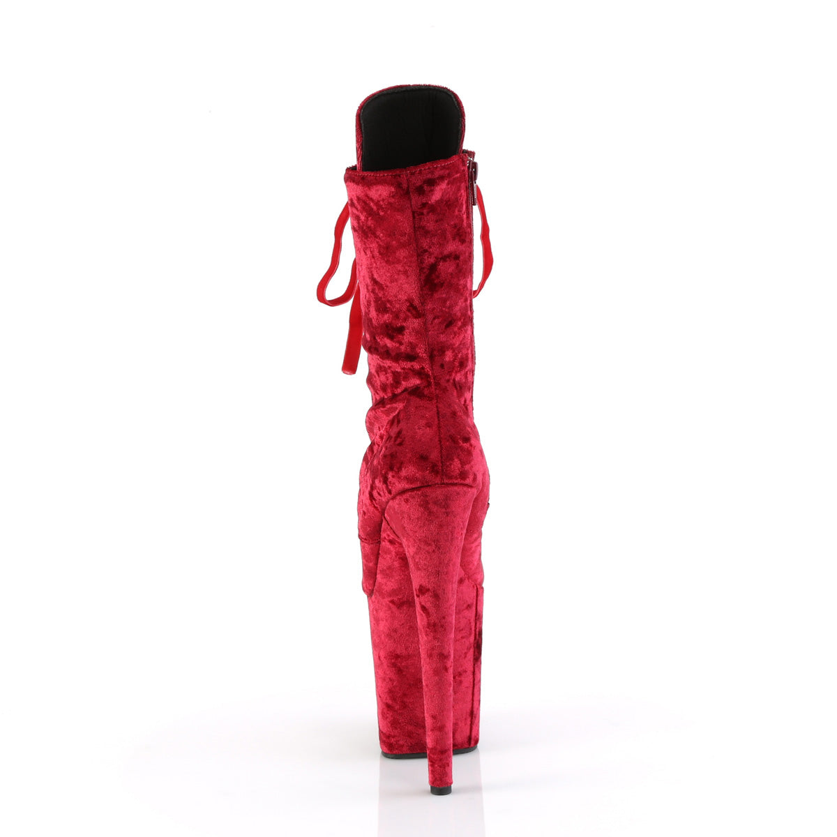 Pleaser Ankle Boots FLAMINGO-1045VEL Red Velvet/Red Velvet
