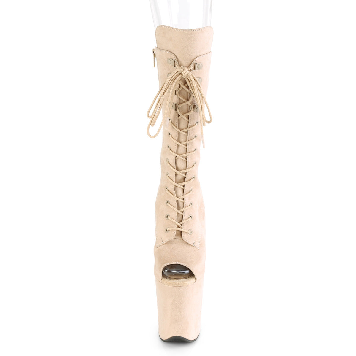 Pleaser Stivaletti da donna FLAMINGO-1051FS BEIGE FAUX Suede / Beige Faux Suede Suede