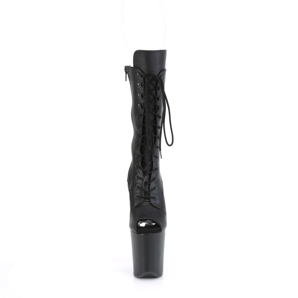 Pleaser Stivaletti da donna FLAMINGO-1051LW BLK in pelle / pelle nera