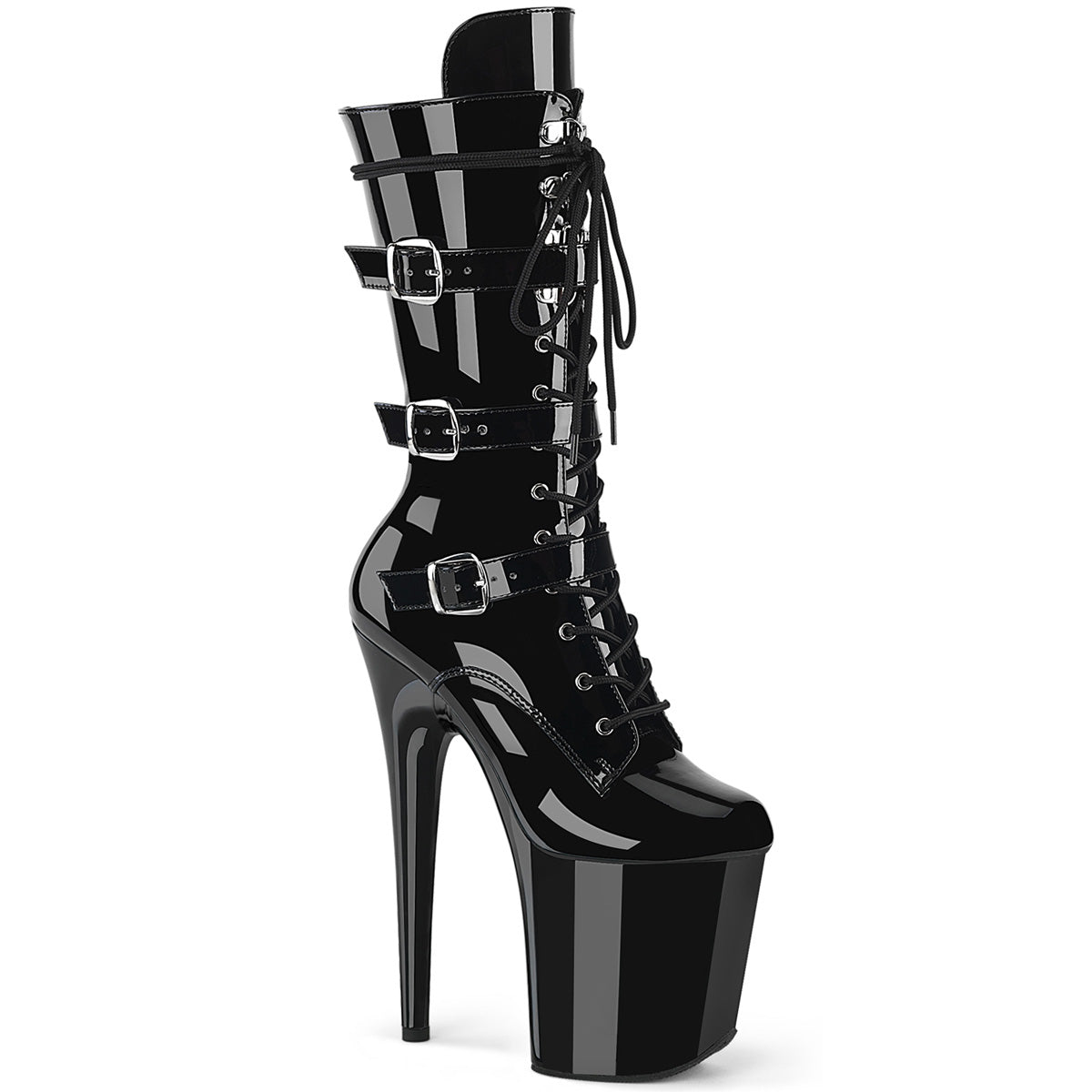 Pleaser FLAMINGO-1053 Blk Pat/Blk