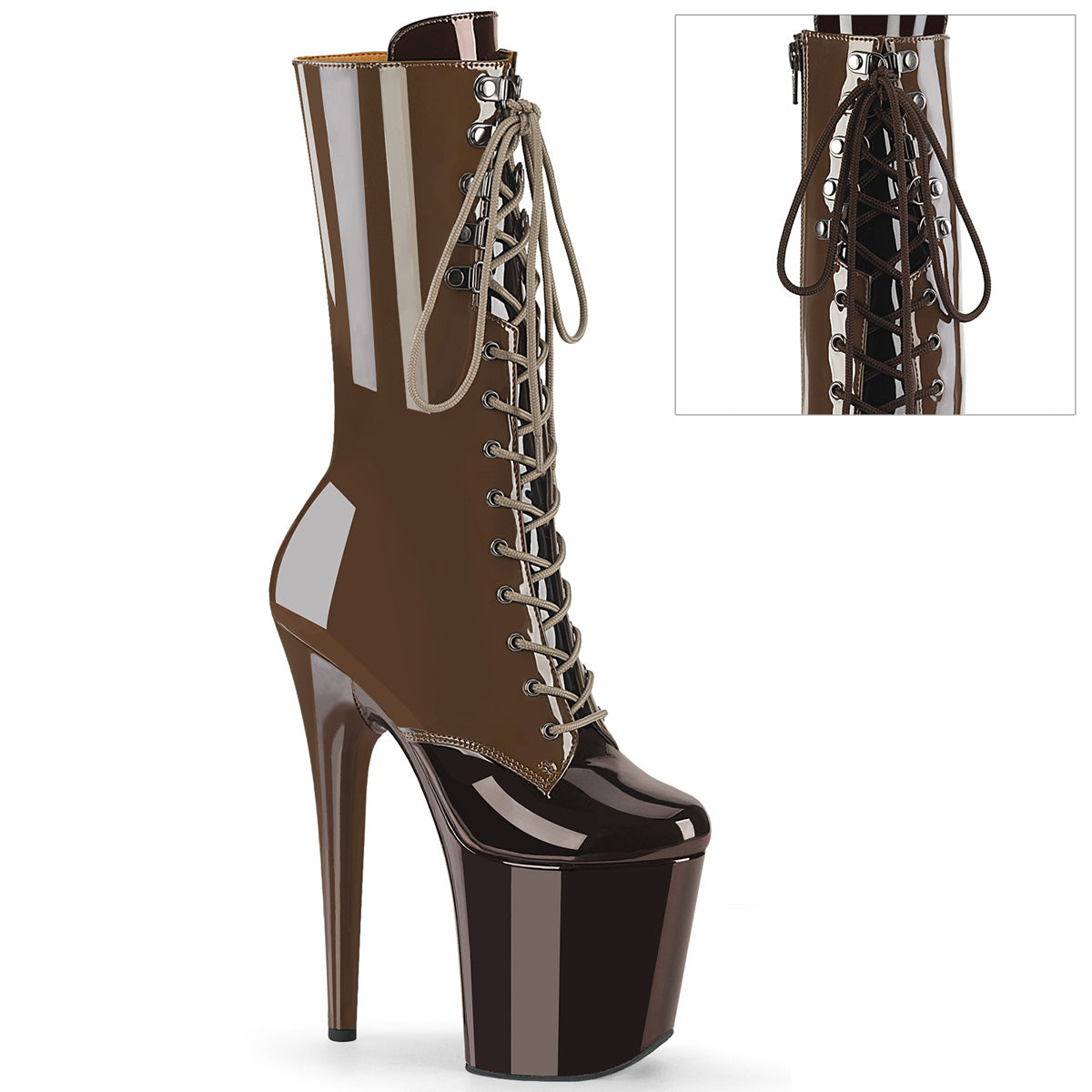 Pleaser FLAMINGO-1054DC Mocha-Coffee Pat/Mocha Coffee