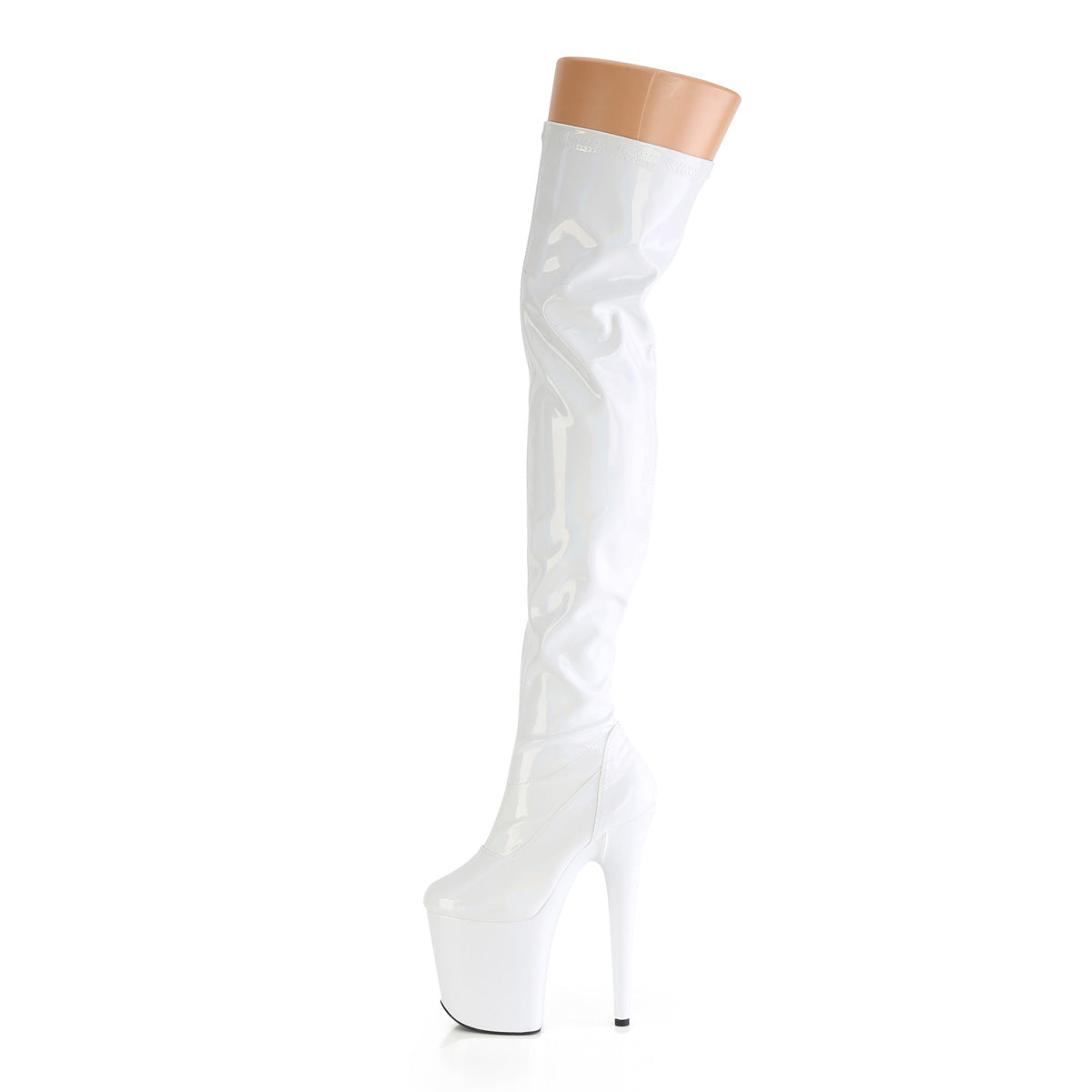 Pleaser FLAMINGO-3000HWR Wht Str. Holo/Wht Holo