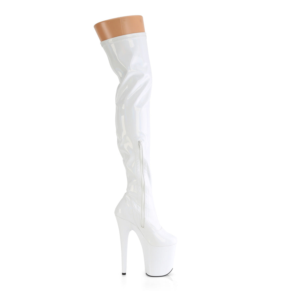 Pleaser FLAMINGO-3000HWR Wht Str. Holo/Wht Holo