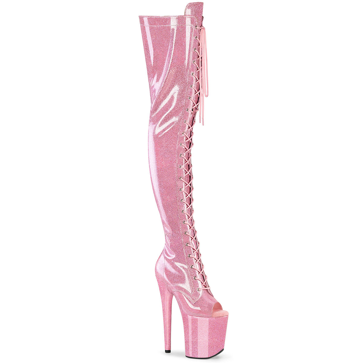 Pleaser Women's Platform Shoes FLAMINGO-3021GP B. Pink Glitter Pat/M