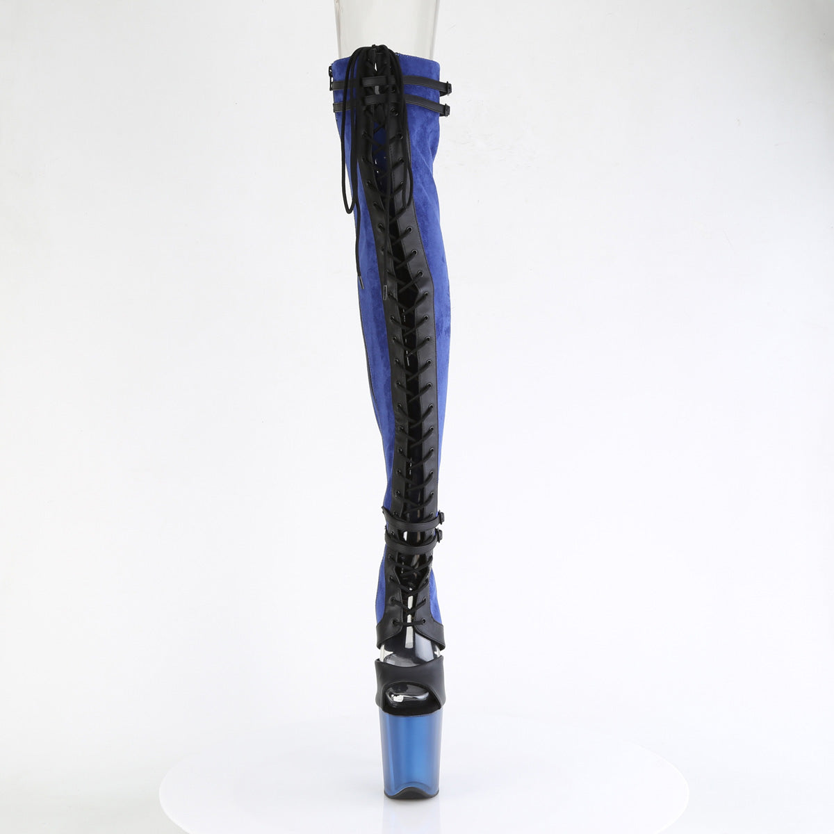 Pleaser Stivali FLAMINGO-3027 Blue Faux Suede-Blk in ecopelle / Blu glassato