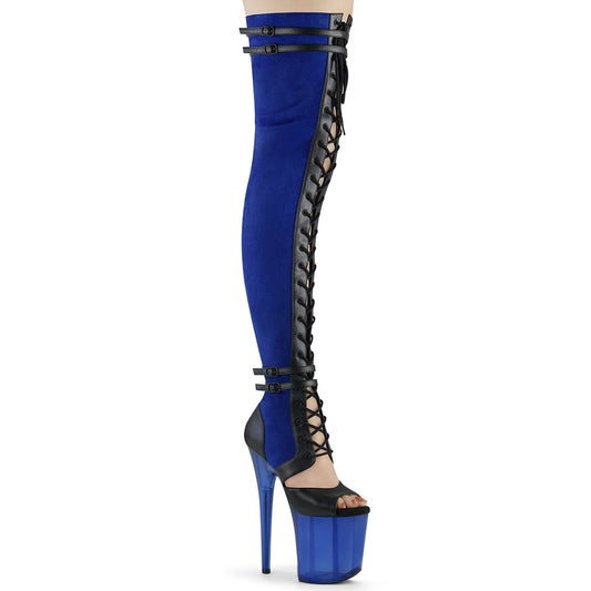 Pleaser  Stivali FLAMINGO-3027 Blue Faux Suede-Blk in ecopelle / Blu glassato