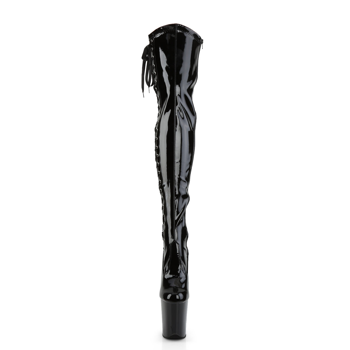 Pleaser Women's Platform Shoes FLAMINGO-3050 Blk Str Pat/Blk