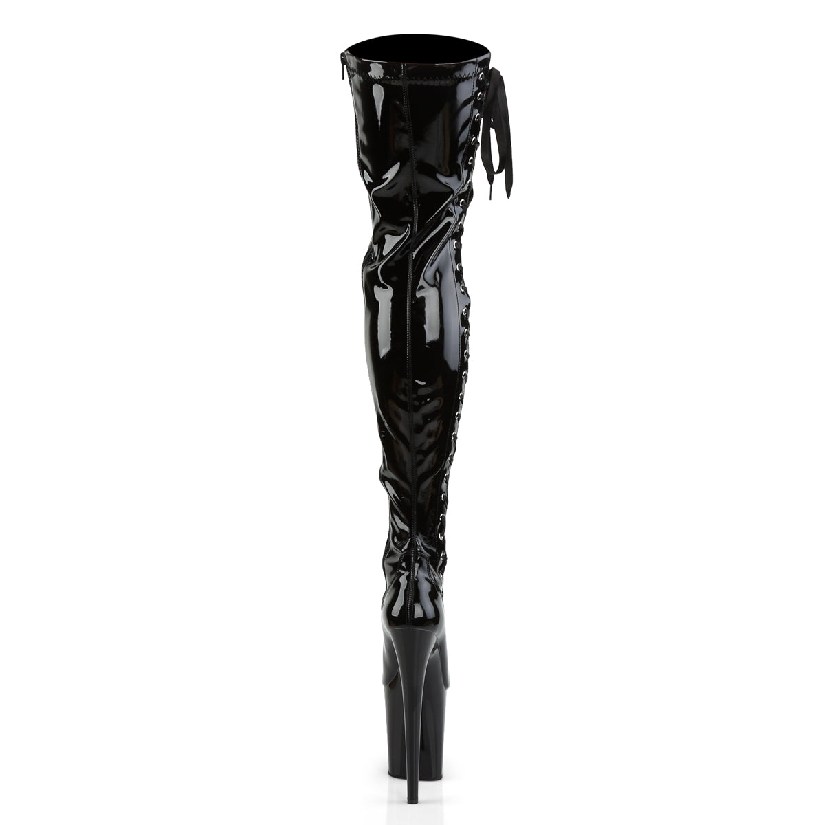 Pleaser Women's Platform Shoes FLAMINGO-3050 Blk Str Pat/Blk