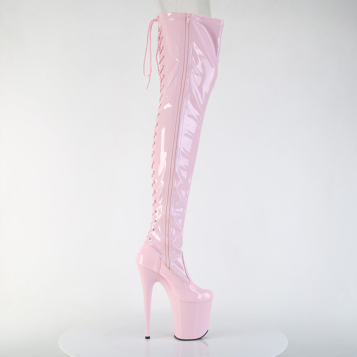 Pleaser Women's Platform Shoes FLAMINGO-3850 B. Pink Str. Pat/B. Pink