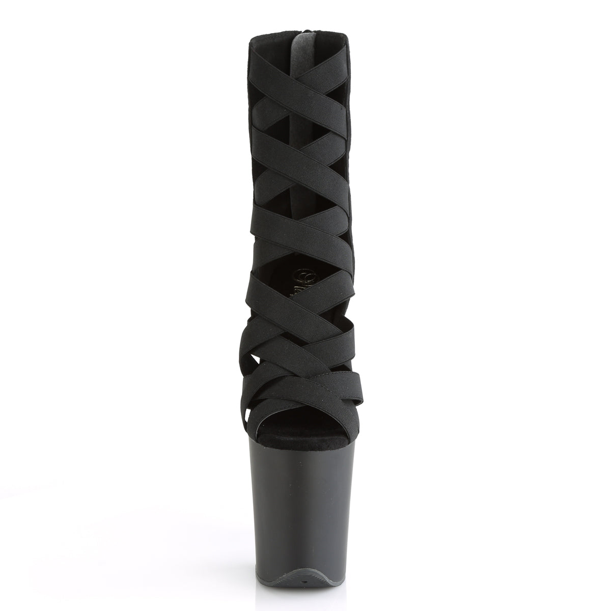 Pleaser Stivaletti da donna FLAMINGO-800-24 BLK Band Elastico-Microfiber / Blk Matte