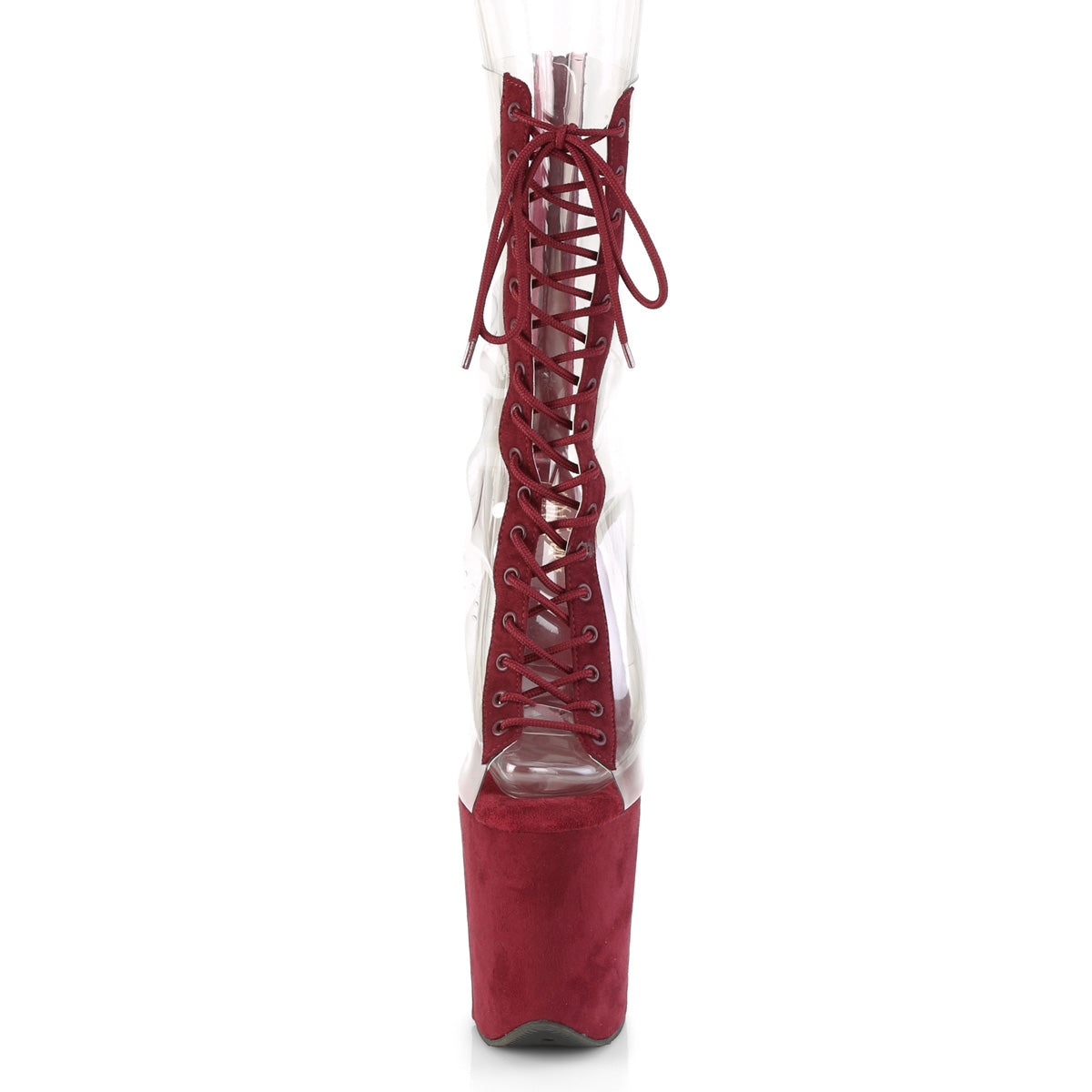 Pleaser Stivaletti da donna FLAMINGO-800-34FS CLR-Borgogna in finta pelle scamosciata / in pelle scamosciata bordeaux