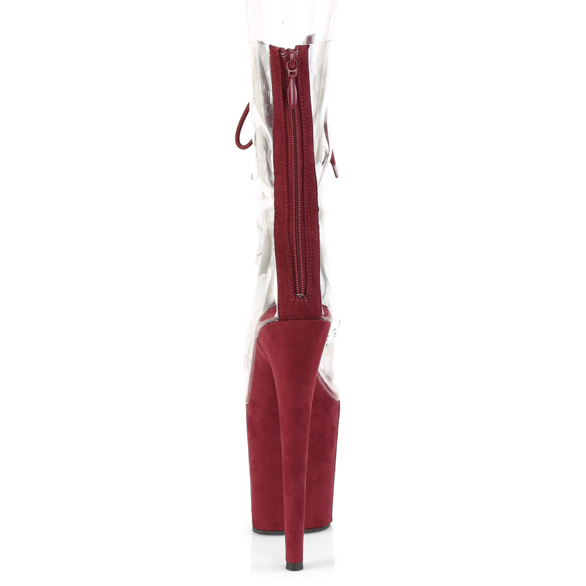 Pleaser Stivaletti da donna FLAMINGO-800-34FS CLR-Borgogna in finta pelle scamosciata / in pelle scamosciata bordeaux