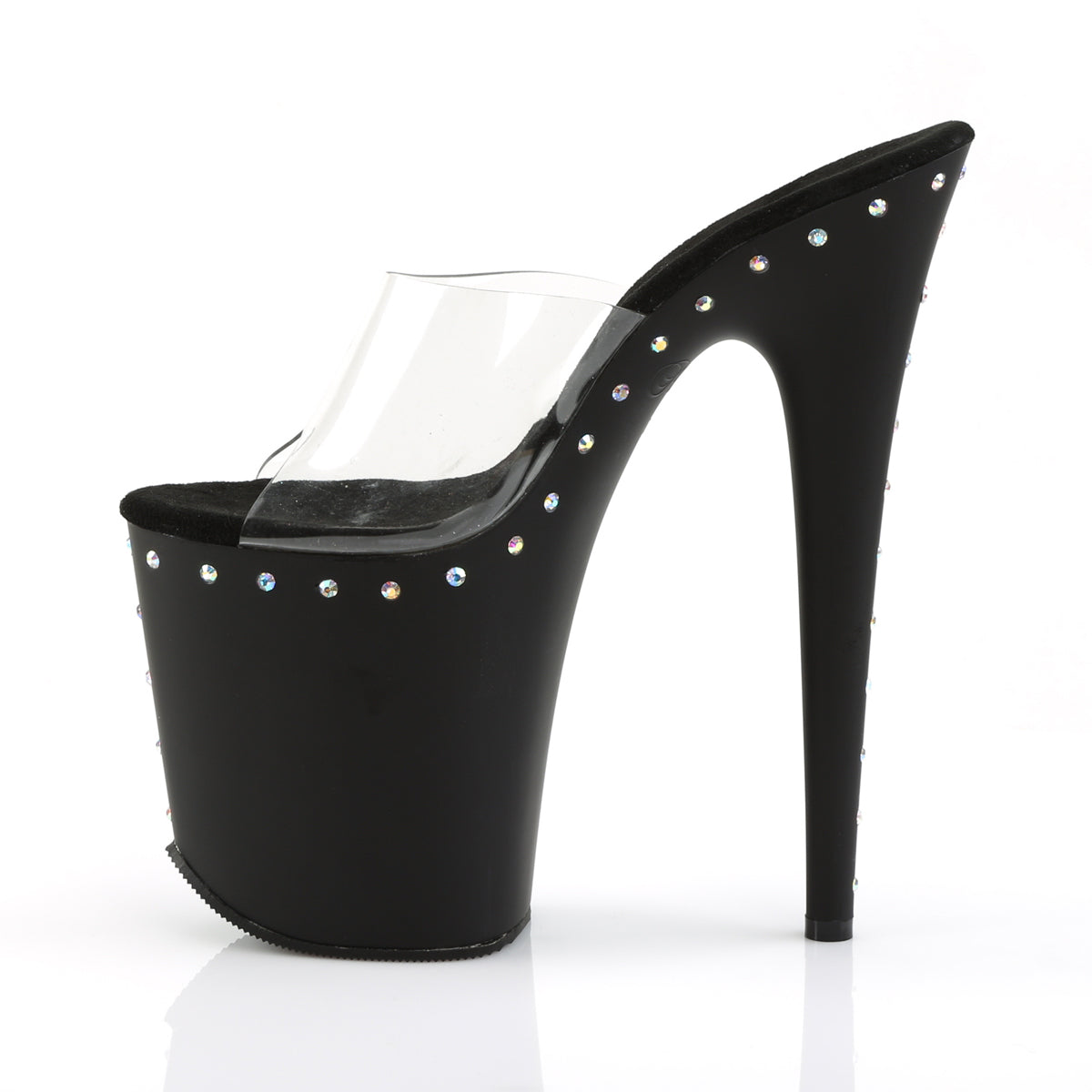 Pleaser Sandali da donna FLAMINGO-801Abls CLR / BLK opaco