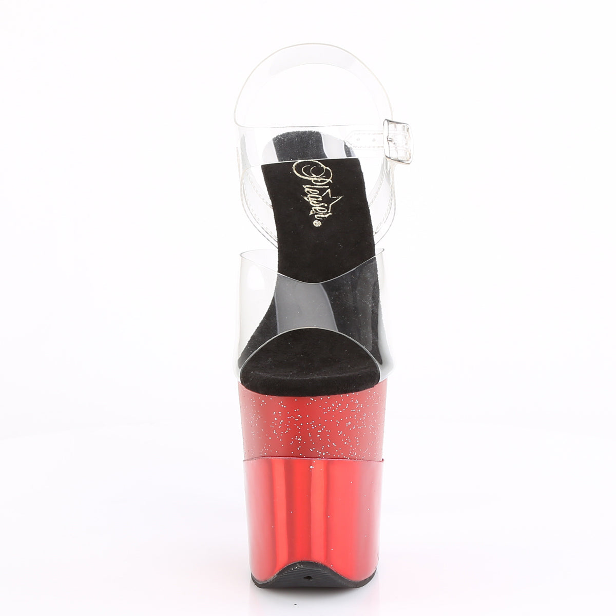Pleaser Sandali da donna FLAMINGO-808-2HGM CLR / Glittello rosso-ologramma rosso