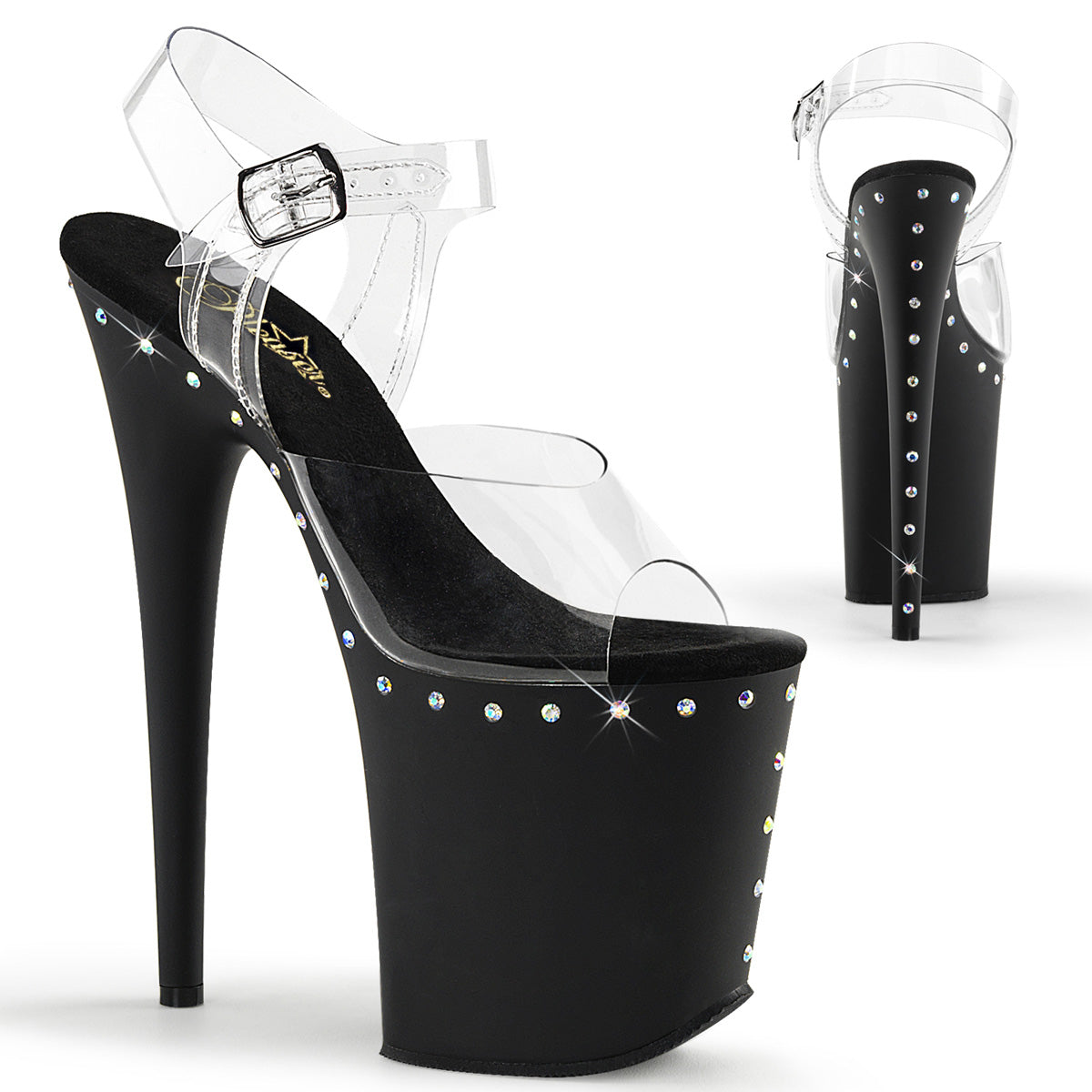 Pleaser Sandali da donna FLAMINGO-808Abls CLR / BLK opaco