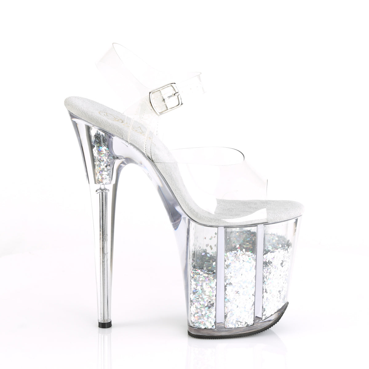 Pleaser Sandali da donna FLAMINGO-808GF CLR / SLVI multi glitter