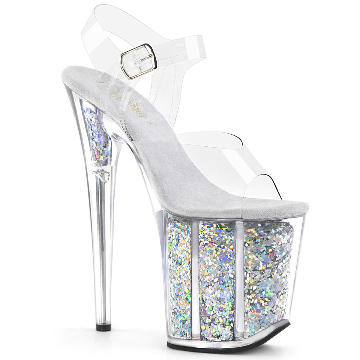 Pleaser Sandali da donna FLAMINGO-808GF CLR / SLVI multi glitter