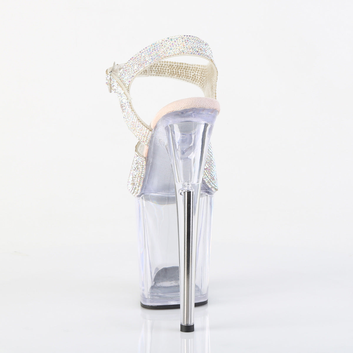Pleaser Women's Platform Shoes FLAMINGO-808N-RS Slv AB RS-TPU/Clr