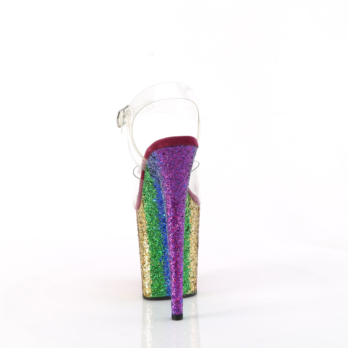 Pleaser FLAMINGO-808RBG Clr/Rainbow Glitter