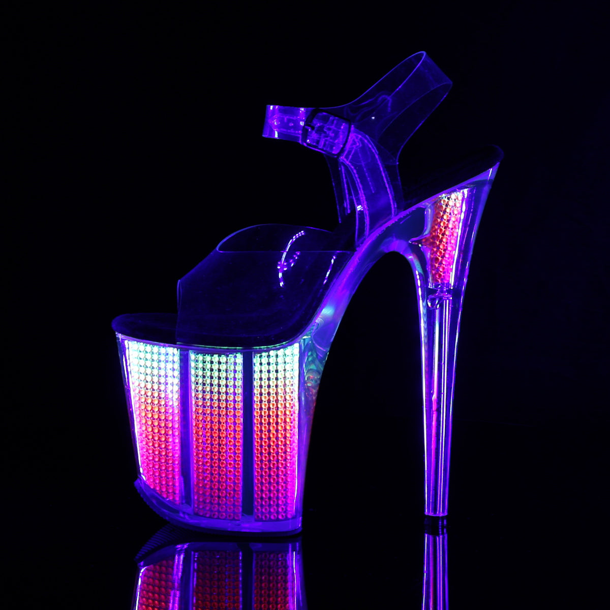 Pleaser Sandali da donna FLAMINGO-808SRS CLR / NEON MULTI SRS
