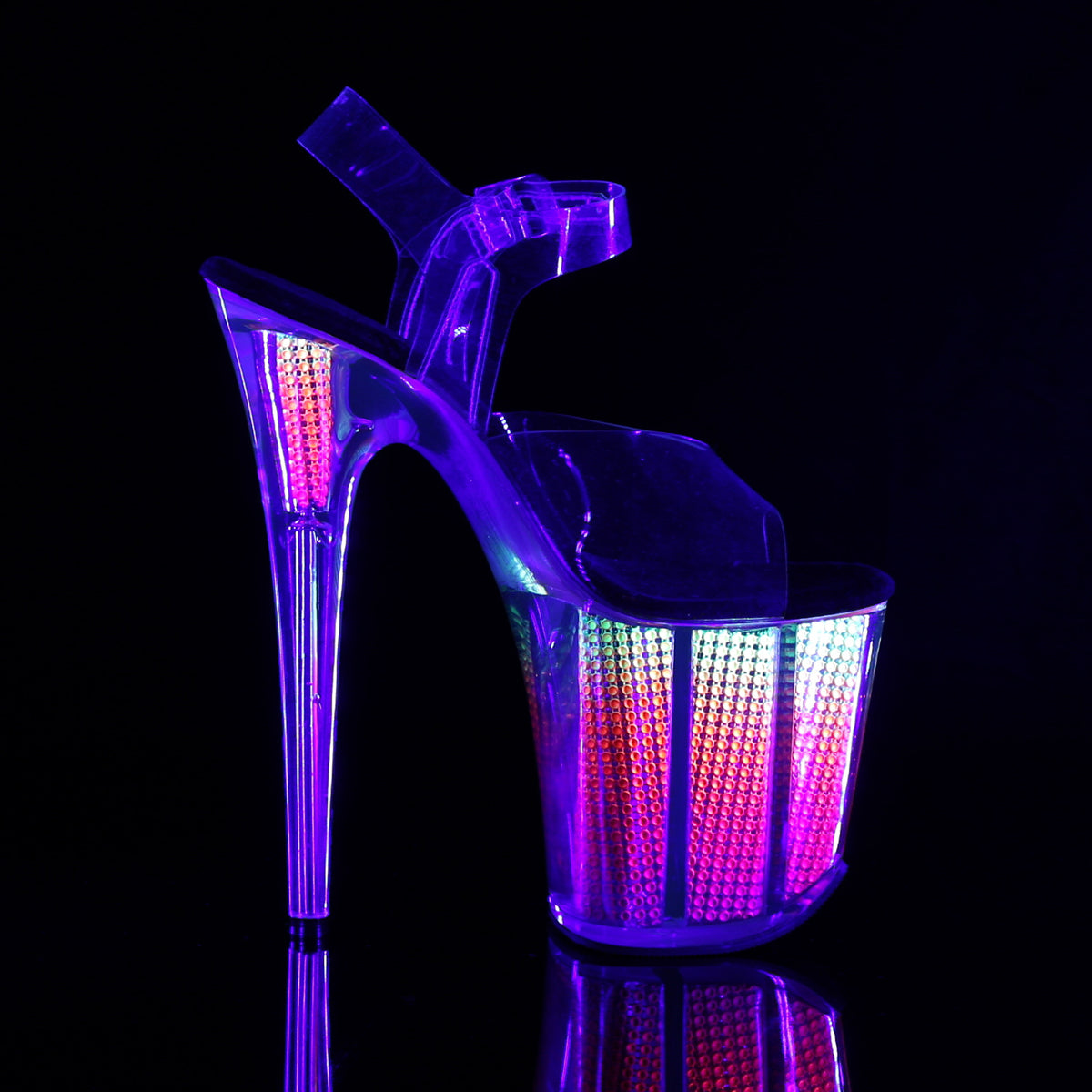 Pleaser Sandali da donna FLAMINGO-808SRS CLR / NEON MULTI SRS
