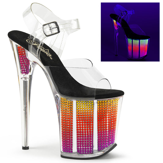 Pleaser Sandali da donna FLAMINGO-808SRS CLR / NEON MULTI SRS