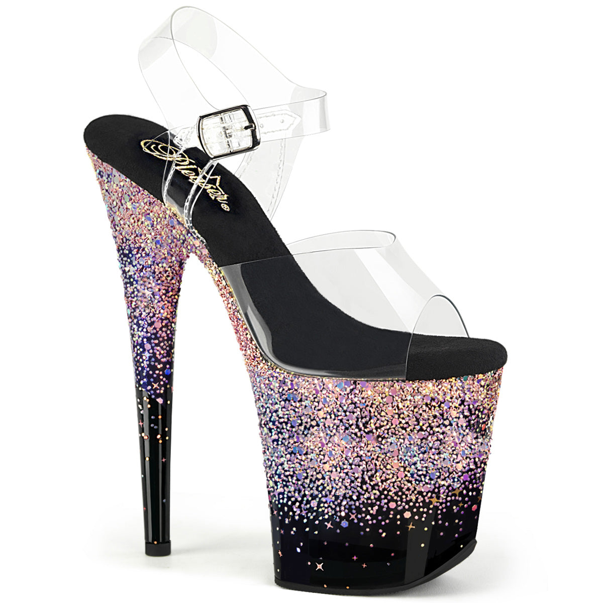 Pleaser FLAMINGO-808SS CLR/BLK-Dusty Blush Multi