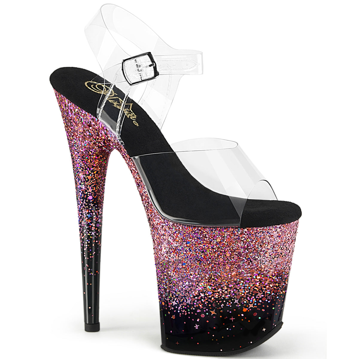 Pleaser FLAMINGO-808SS CLR/BLK-pink Multitter
