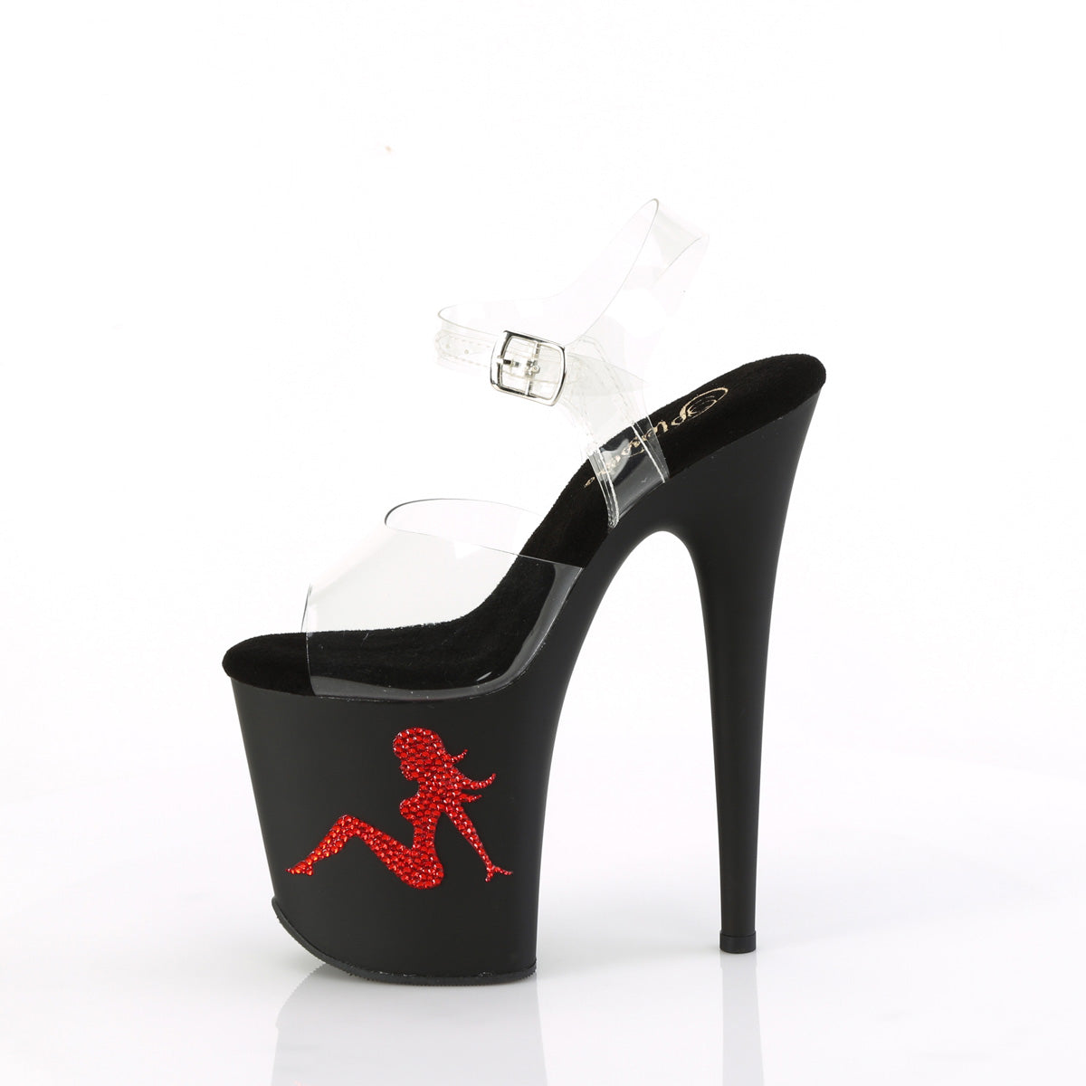 Pleaser FLAMINGO-808TGRS Clr/Blk-Red