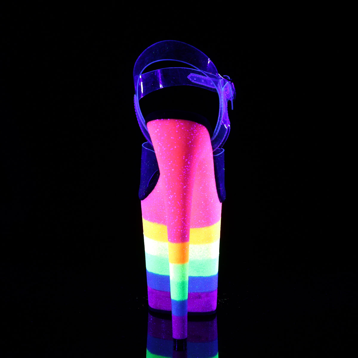Pleaser Sandali da donna FLAMINGO-808UVRB CLR / Neon Rainbow Glitter.