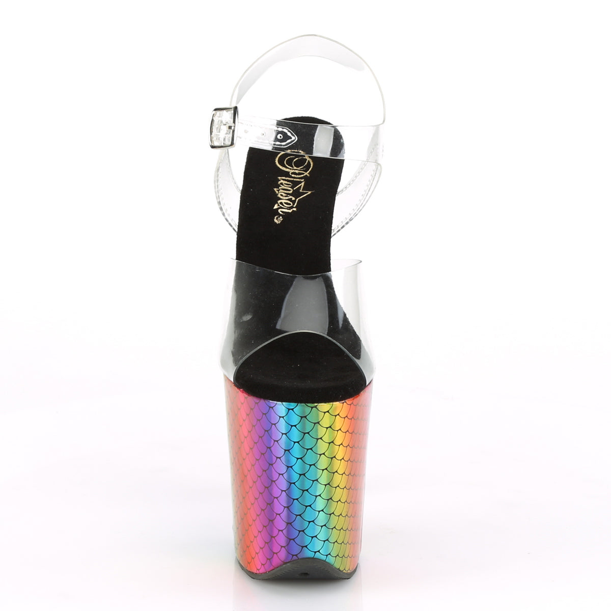 Pleaser Sandali da donna FLAMINGO-808WR CLR / Laser Rainbow Hologram avvolto