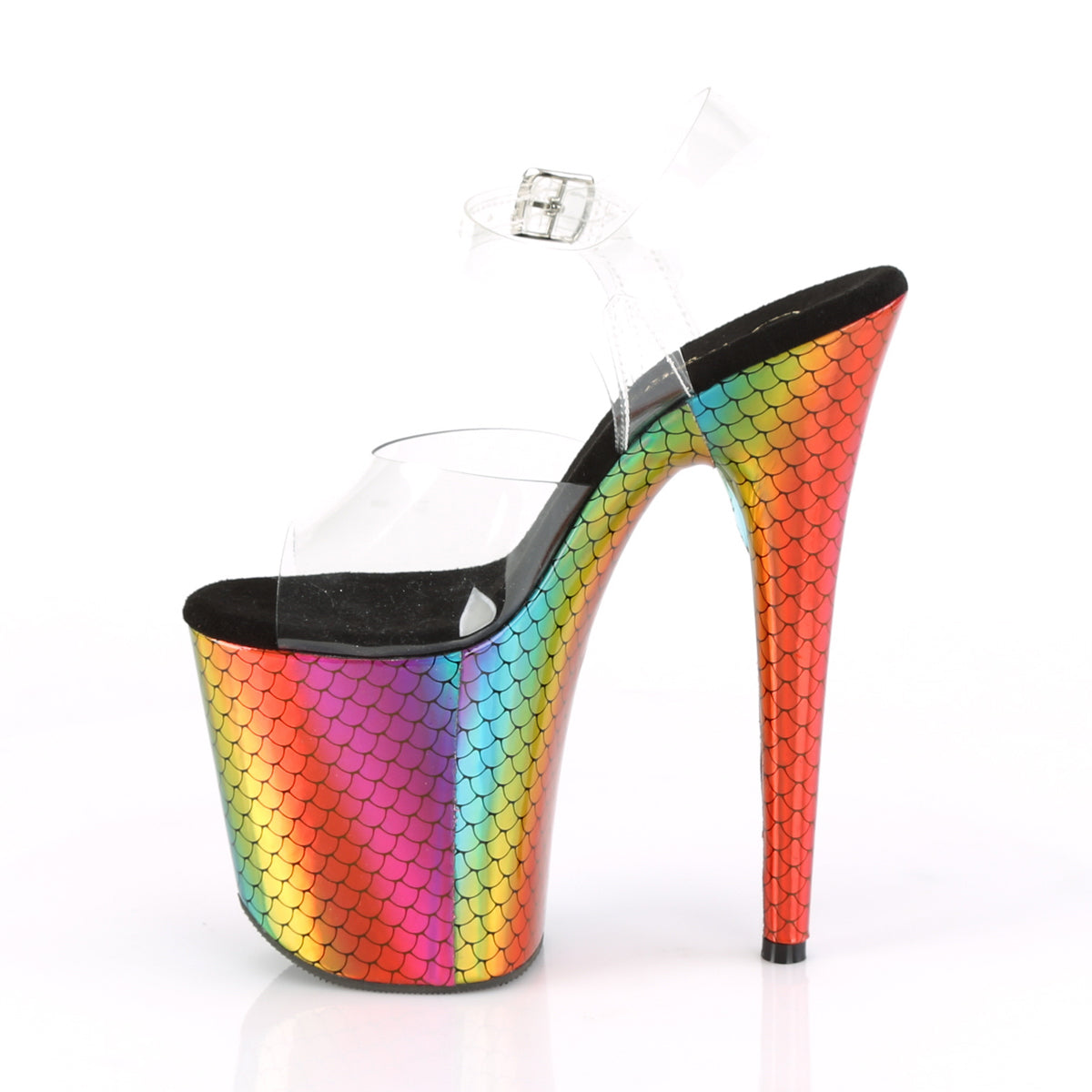 Pleaser Sandali da donna FLAMINGO-808WR CLR / Laser Rainbow Hologram avvolto
