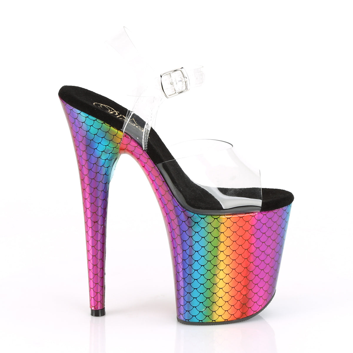 Pleaser Sandali da donna FLAMINGO-808WR CLR / Laser Rainbow Hologram avvolto