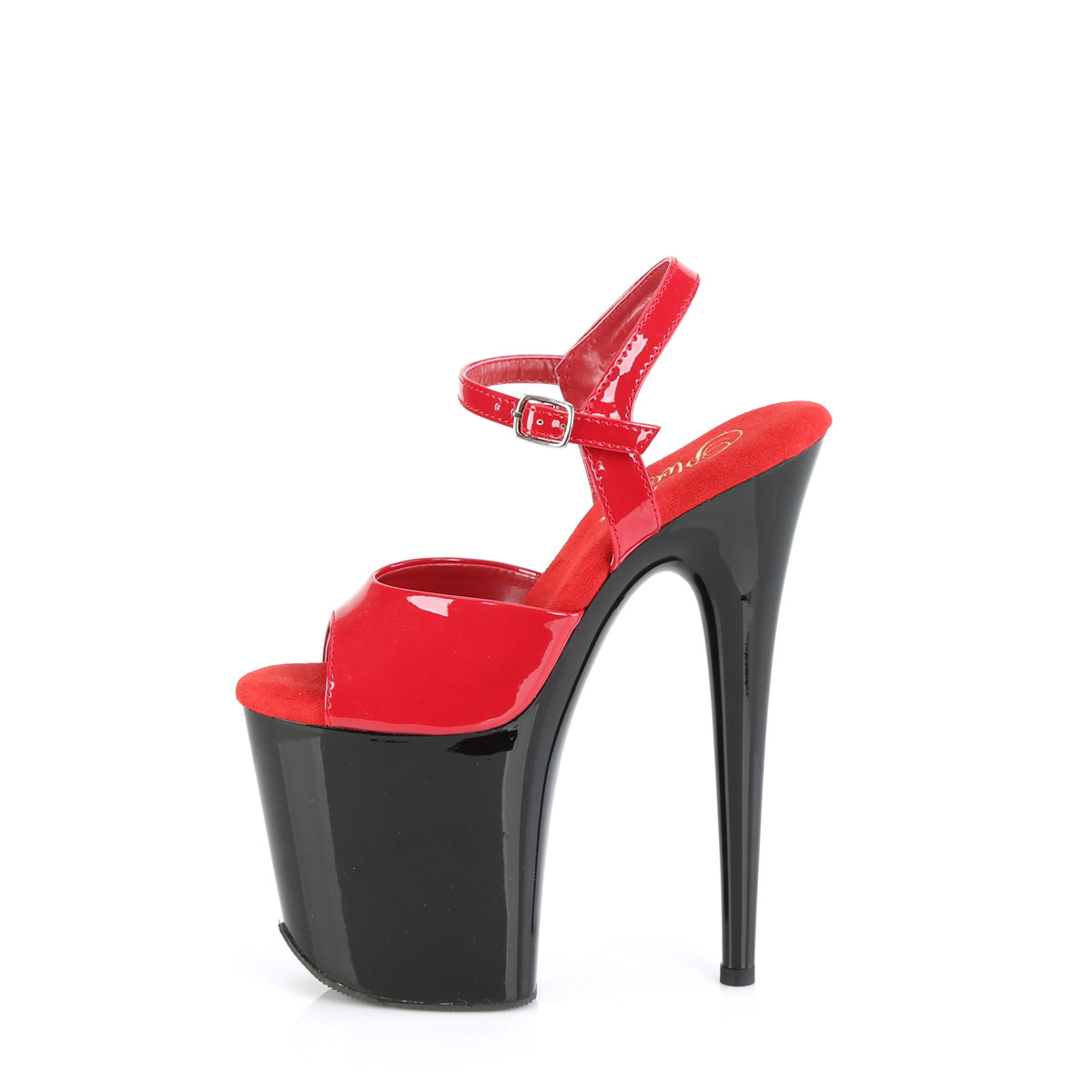 Pleaser Sandals FLAMINGO-809 Red Pat/Blk